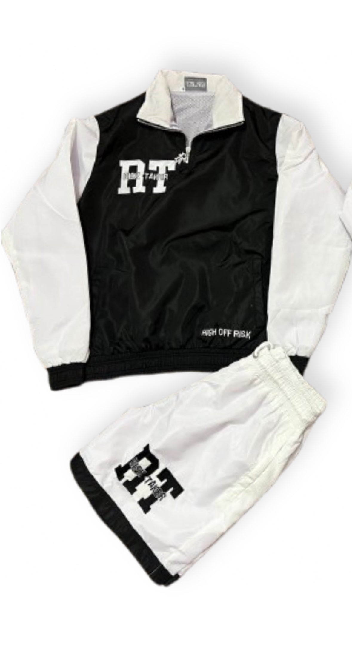RiskTaker V1 "Noir" Windbreaker Set – White & Black