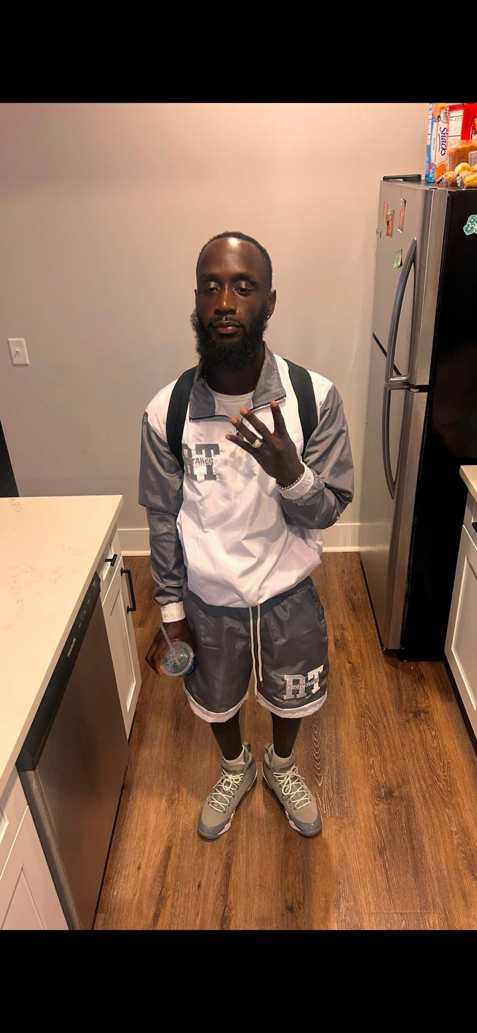 RiskTaker V1 "Fade" Windbreaker Set – White & Grey