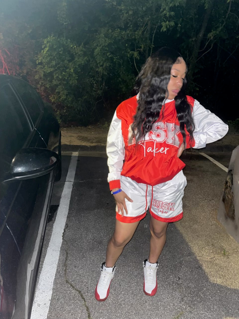 RiskTaker V2 "Scarlet Red" Windbreaker Set – White & Red