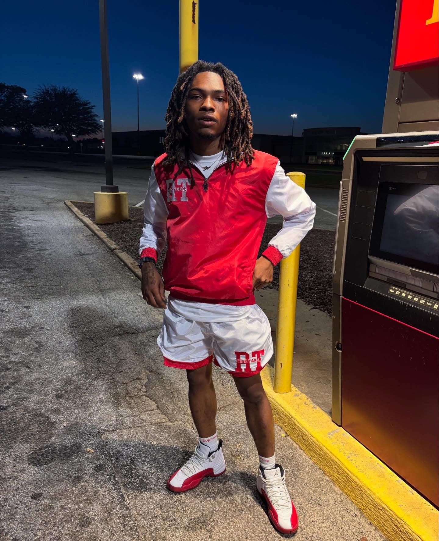 RiskTaker V1 "Scarlet" Windbreaker Set – White & Red