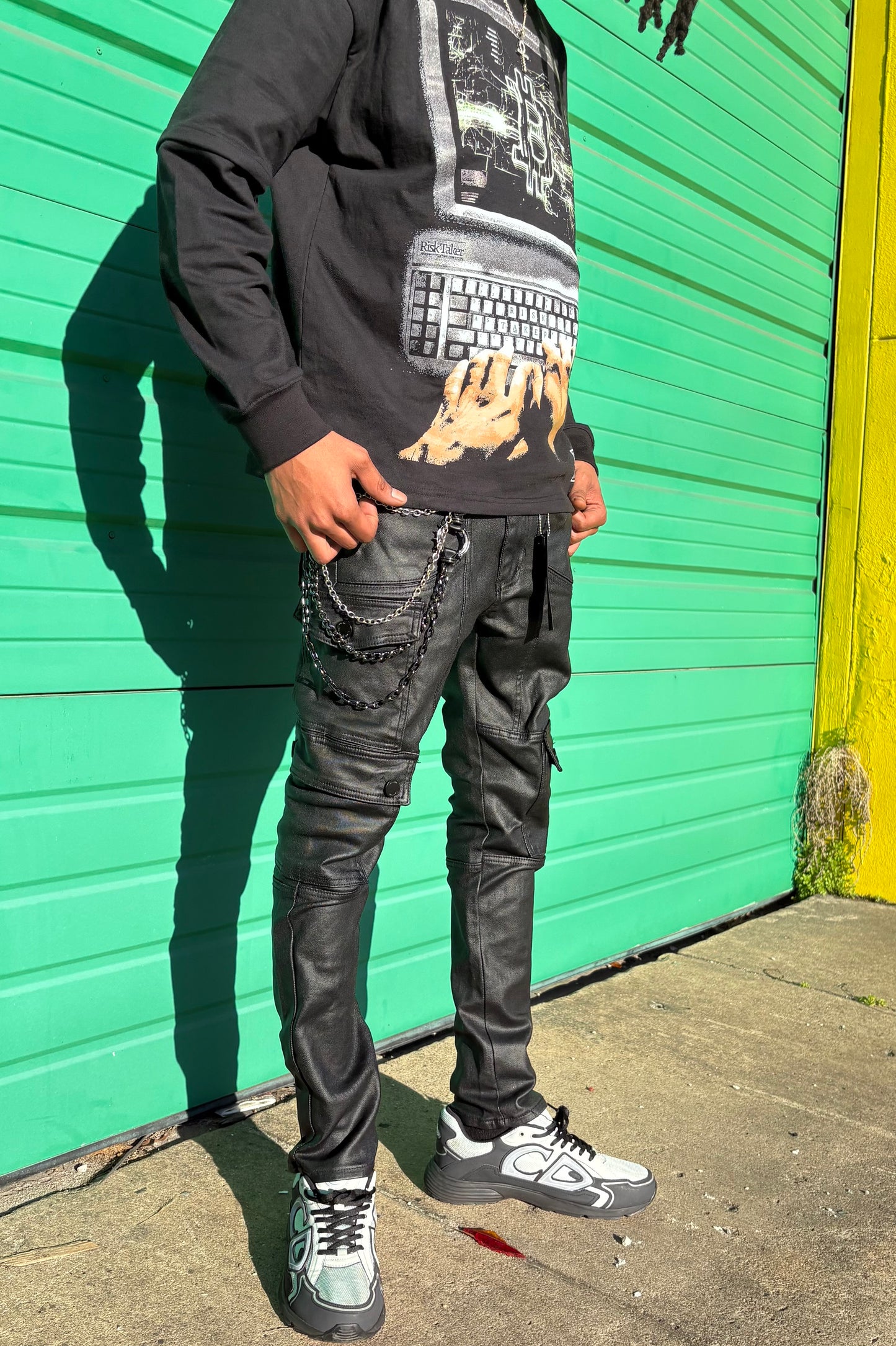 Black Double Sleeved Bitcoin Risk Taker Tee