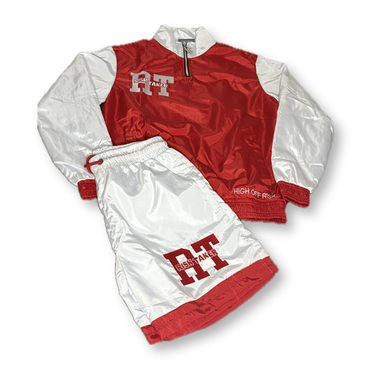 RiskTaker V1 "Scarlet" Windbreaker Set – White & Red