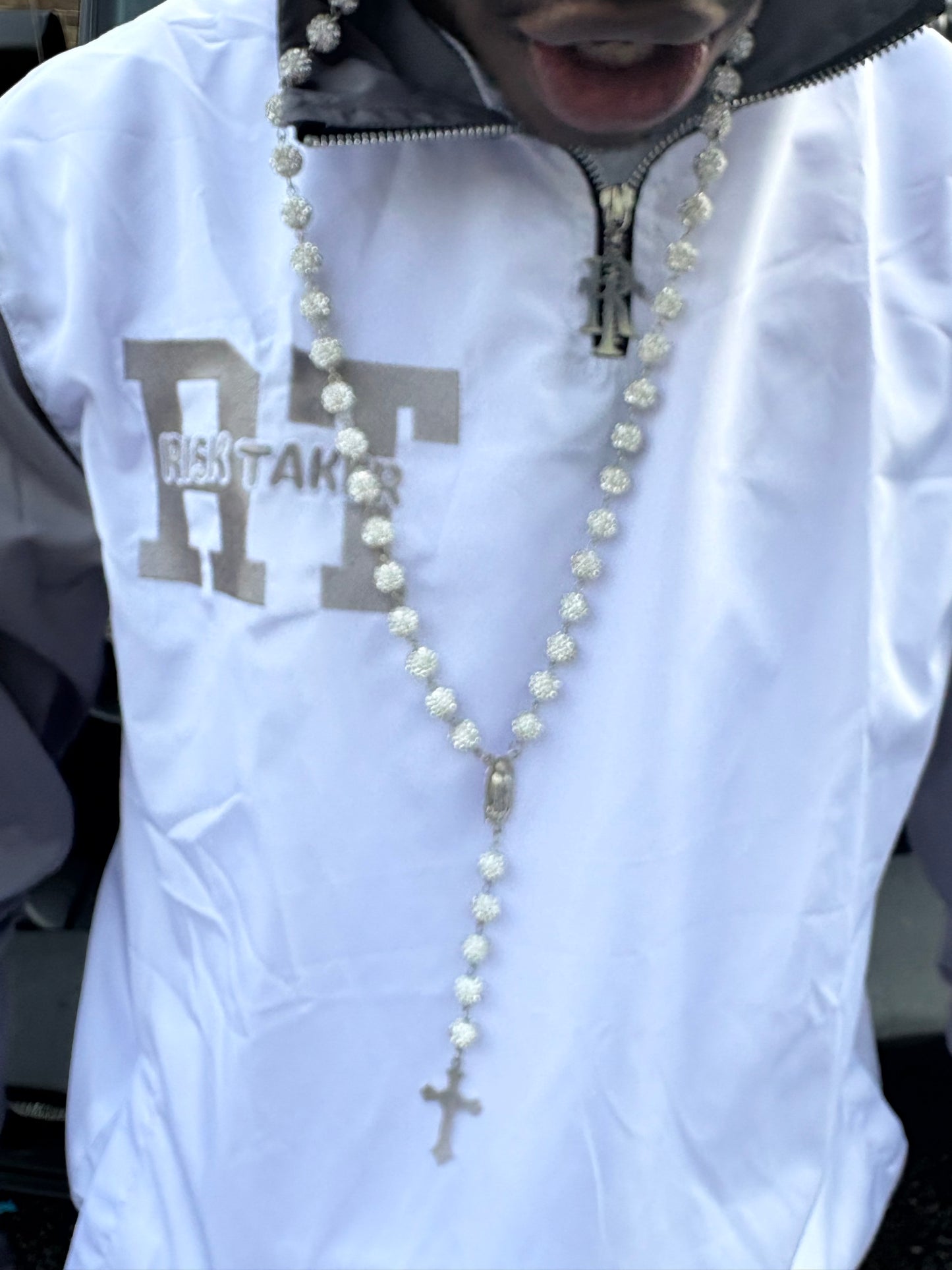 RiskTaker V1 "Fade" Windbreaker Set – White & Grey