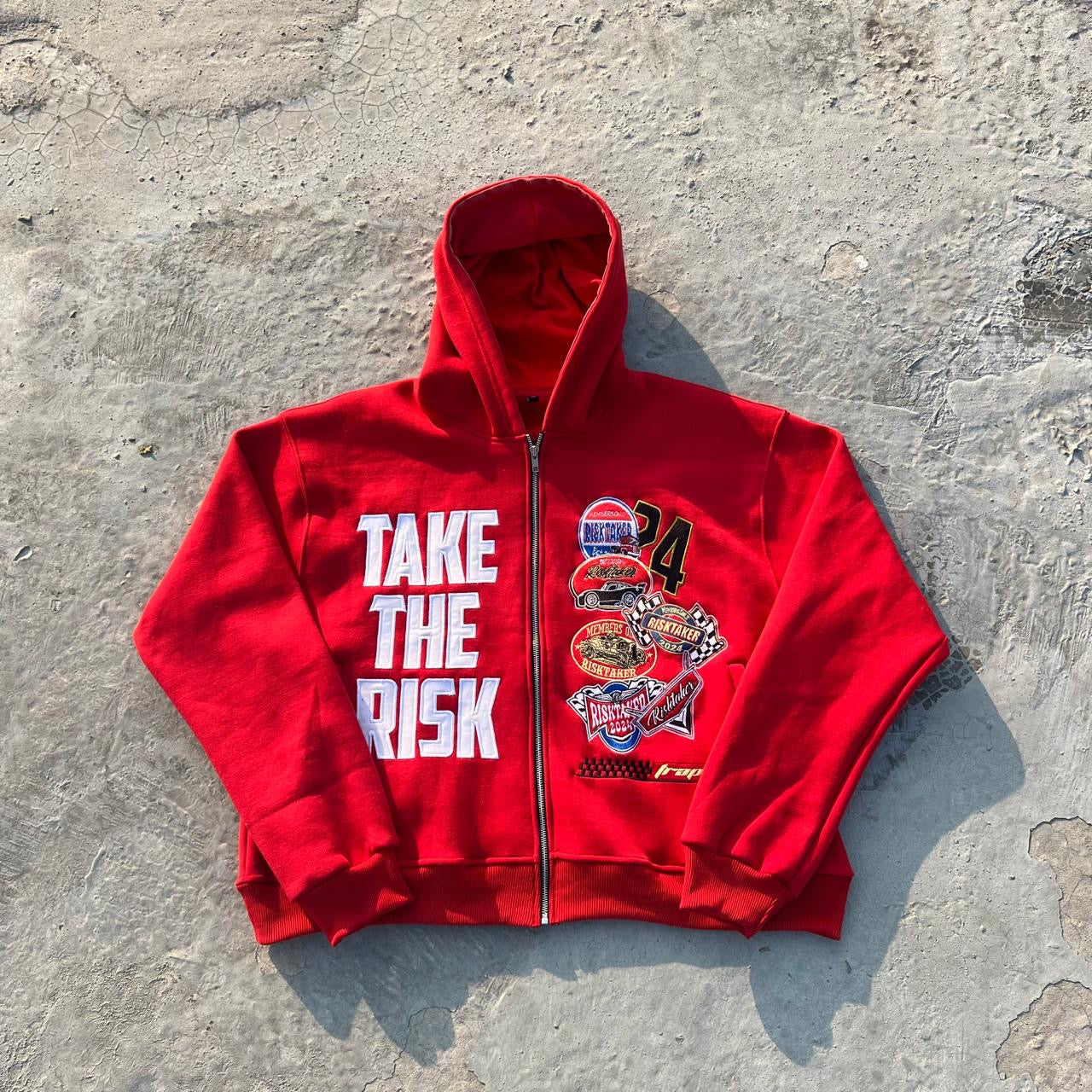 'Red' Take The Risk Zip Up Jacket