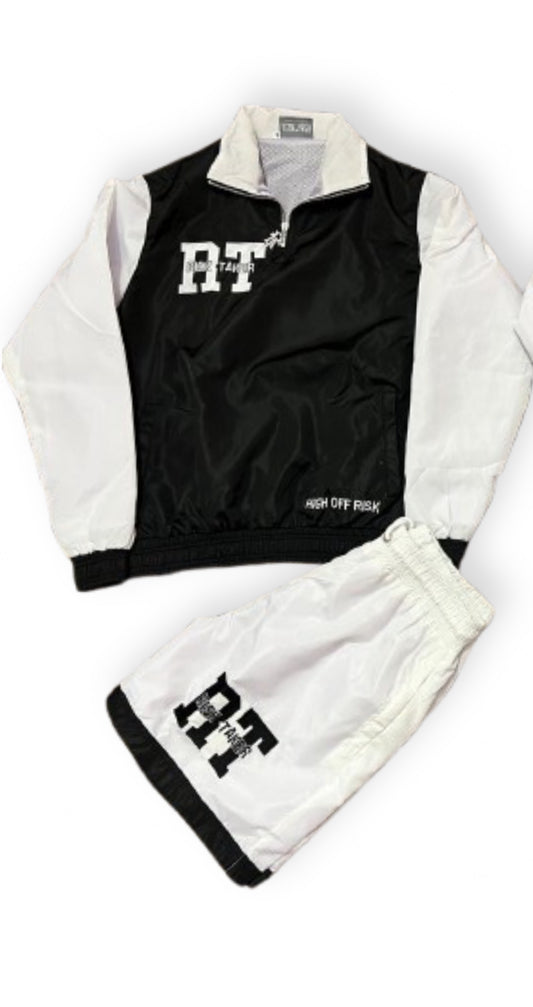 RiskTaker V1 "Noir" Windbreaker Set – White & Black