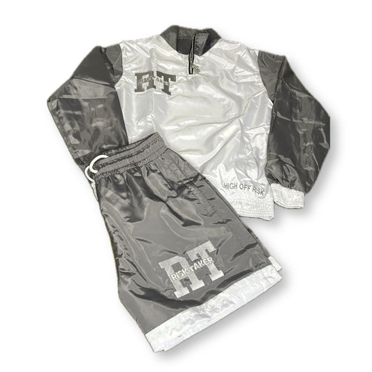 RiskTaker V1 "Fade" Windbreaker Set – White & Grey