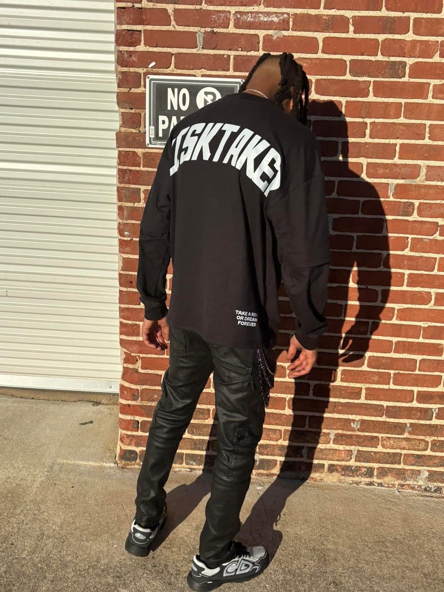 Black Double Sleeved Bitcoin Risk Taker Tee
